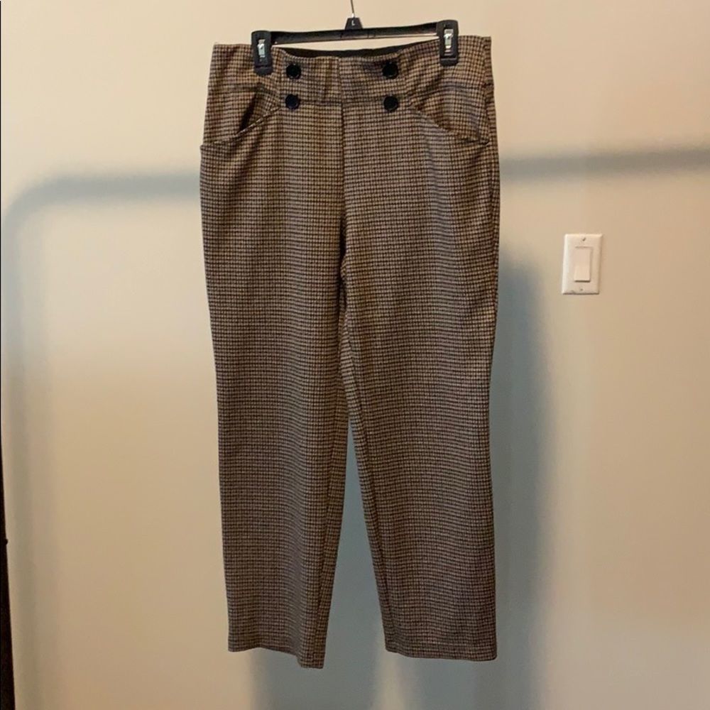 Tan & Brown Checkered Pants